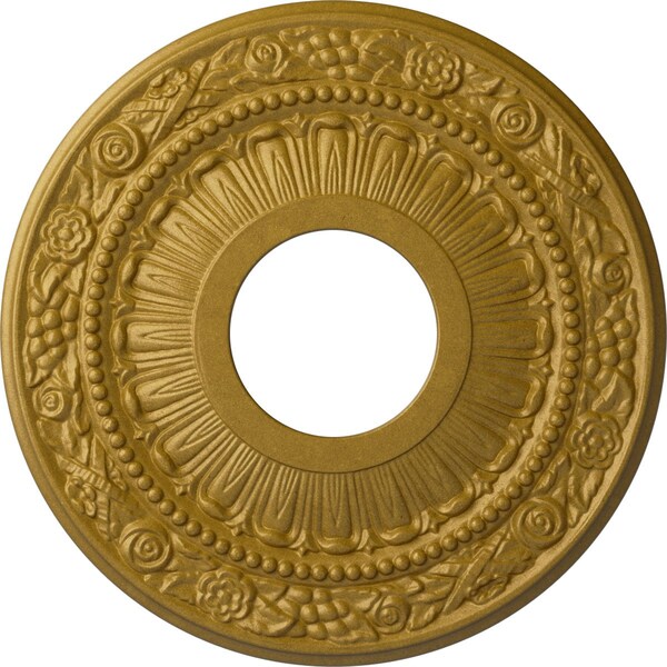 Ekena Millwork Nadia Ceiling Medallion (Fits Canopies up to 4 7/8"), 12 1/8"OD x 3 5/8"ID x 7/8"P, Pharaohs Gold CM12NAPGS - main
